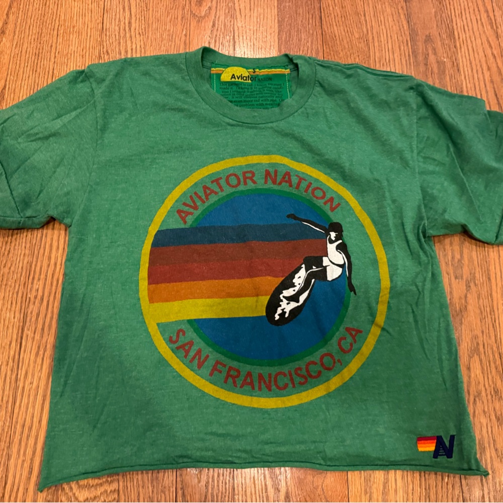 Aviator Nation small Green Graphic T-Shirt